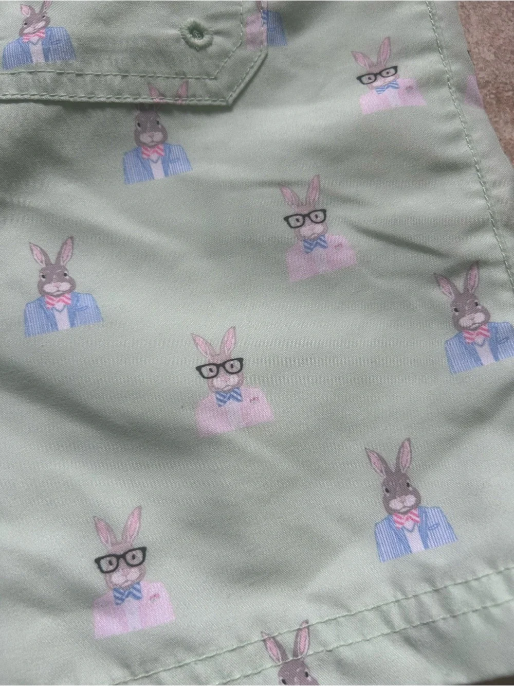 Janie & Jack Boys Bunny Print Swim Shorts (sz 10)